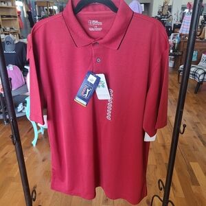 PGA Tour Deep Red Short Sleeve Polo Shirt Size Large
